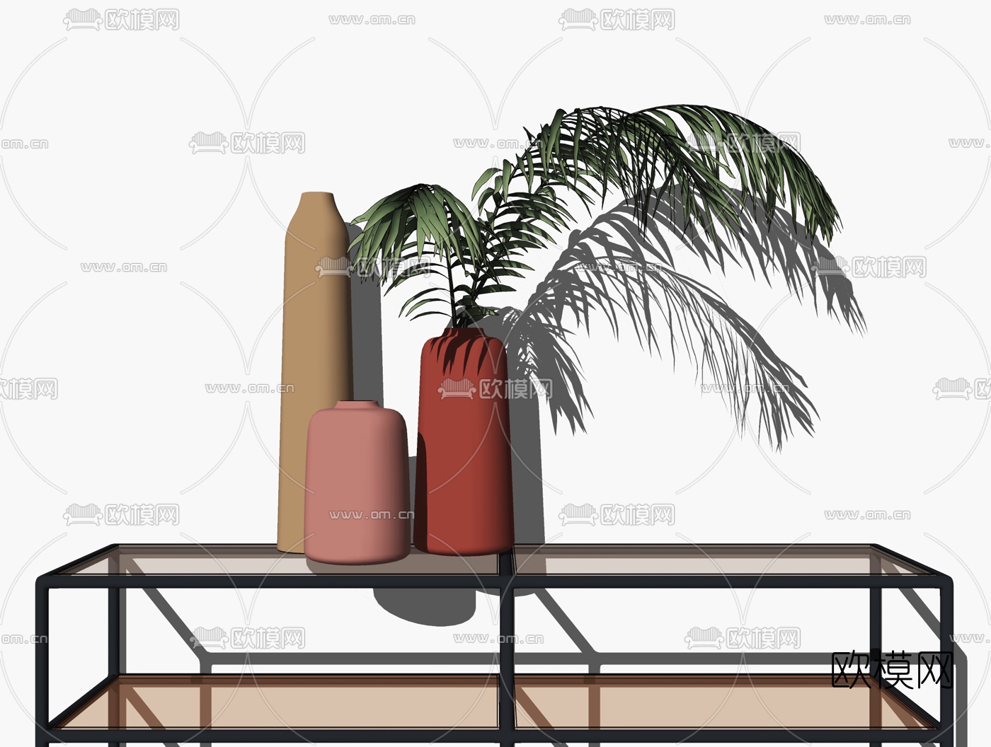 现代花瓶花艺su模型