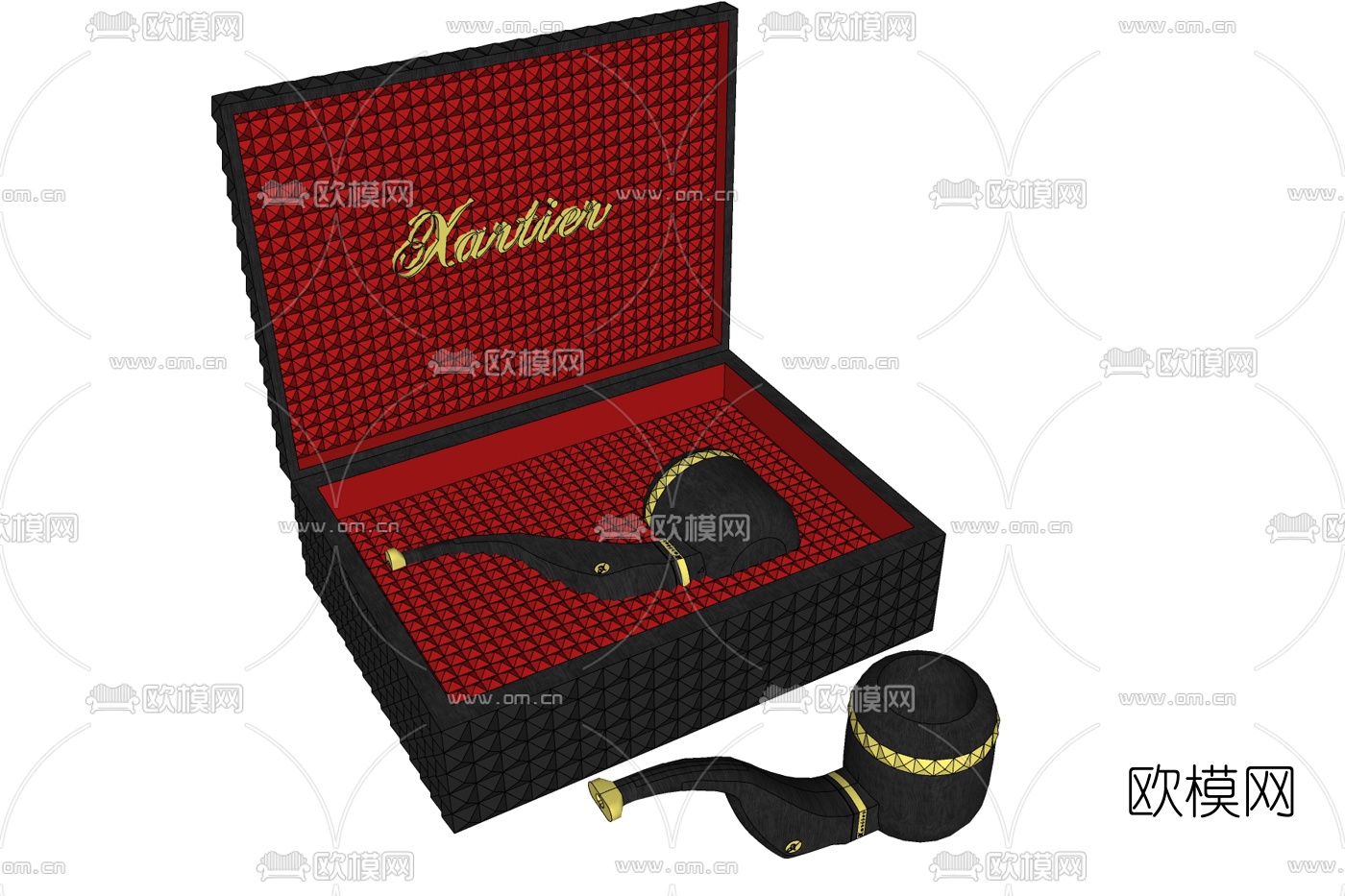 现代金属烟斗免费su模型下载