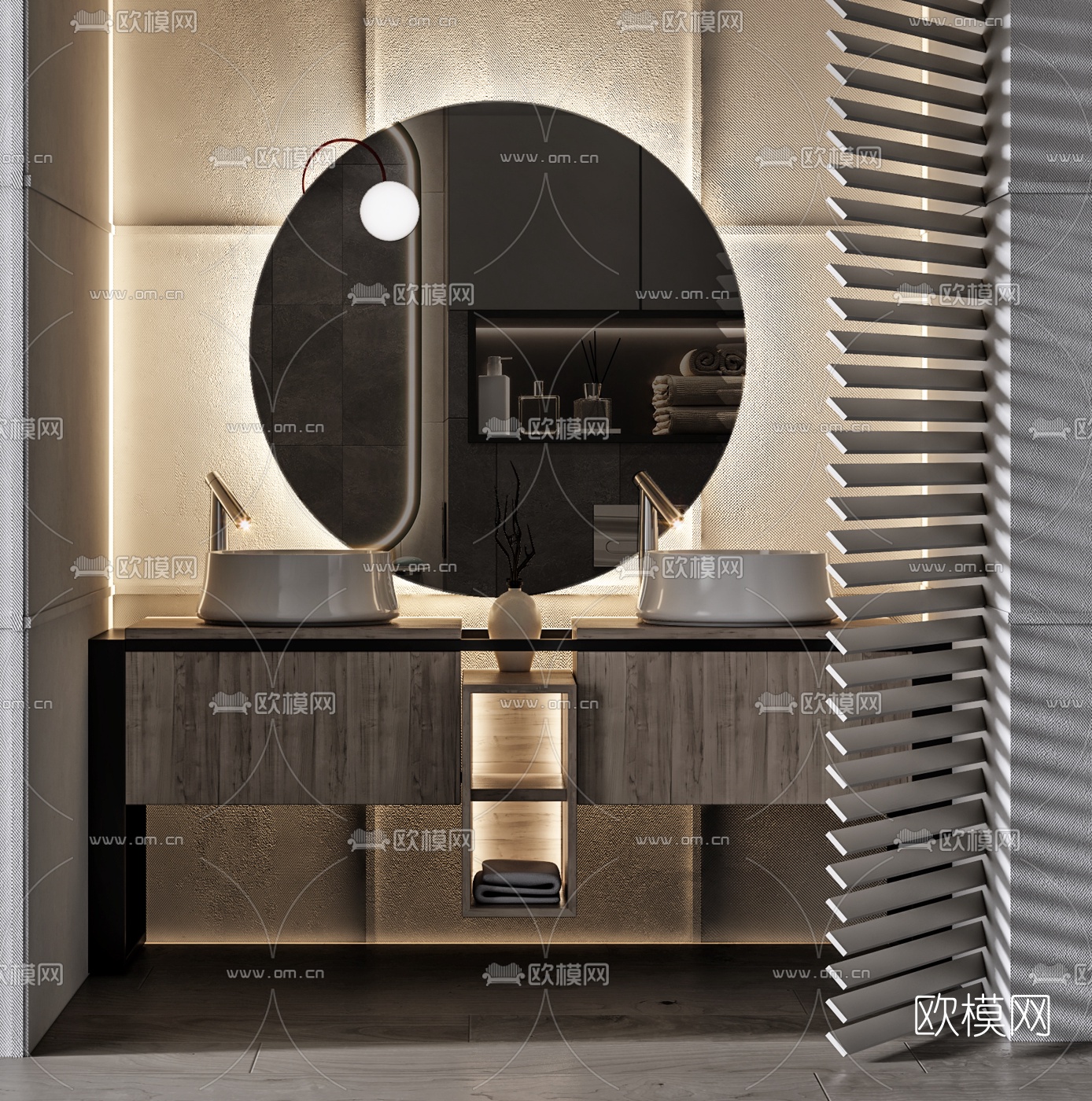 现代公共洗手台3d模型下载