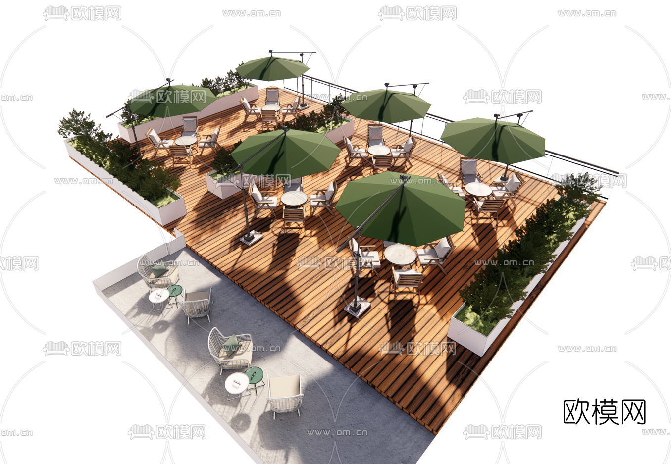 现代室外休闲桌椅su模型下载