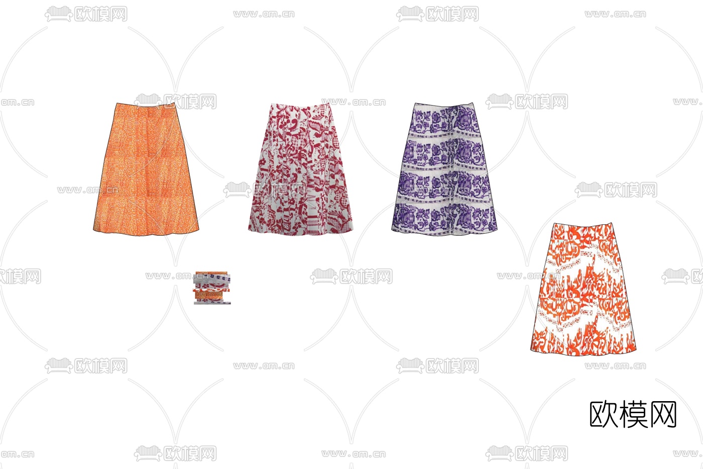 现代女性裙子免费su模型下载
