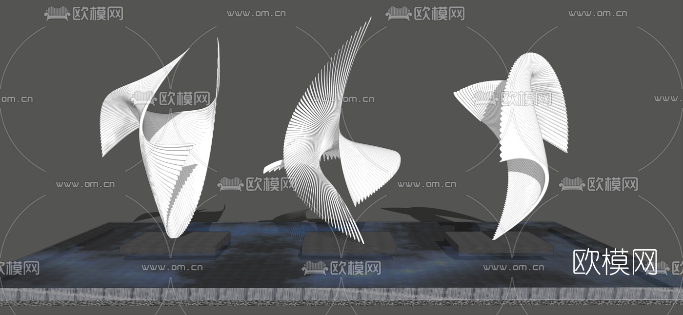 现代抽象雕塑su模型