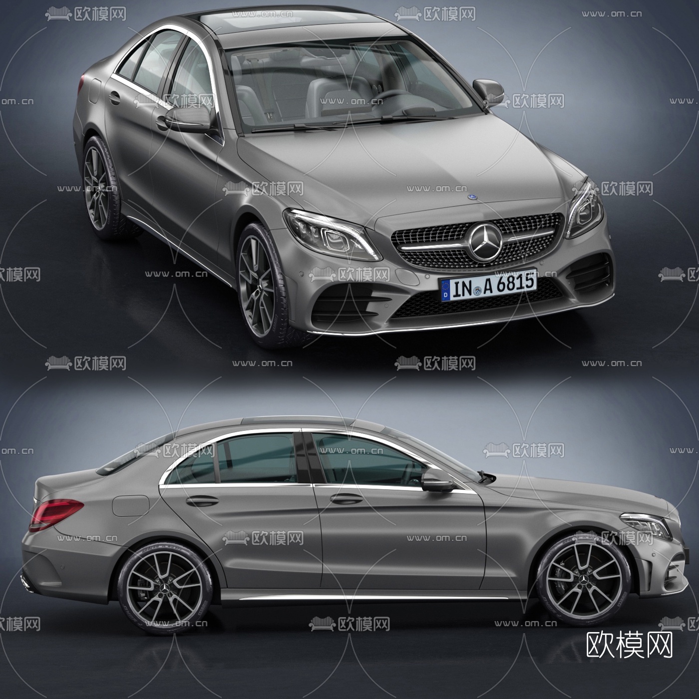 现代奔驰汽车3d模型下载（渲染图1）