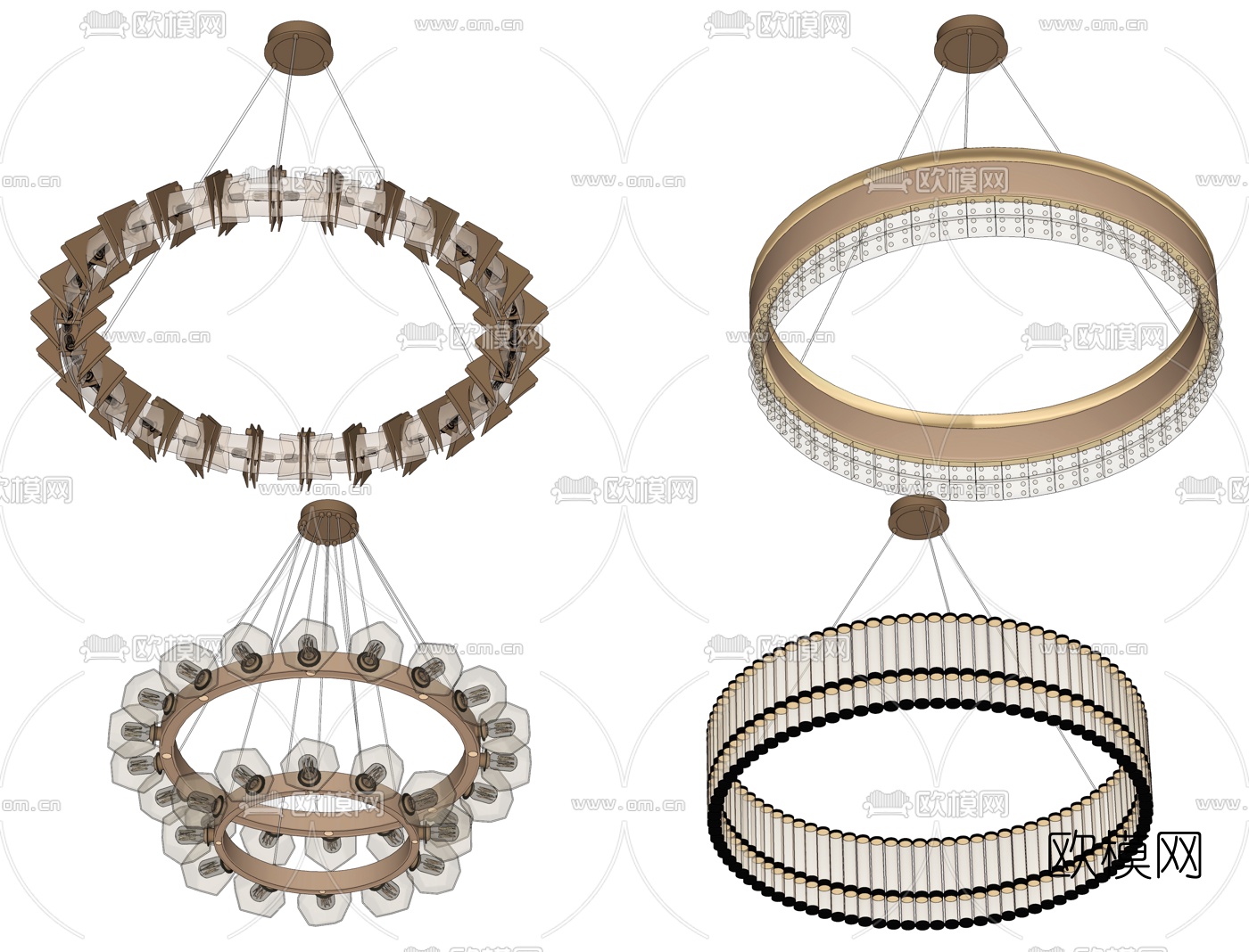 现代轻奢吊灯su模型下载