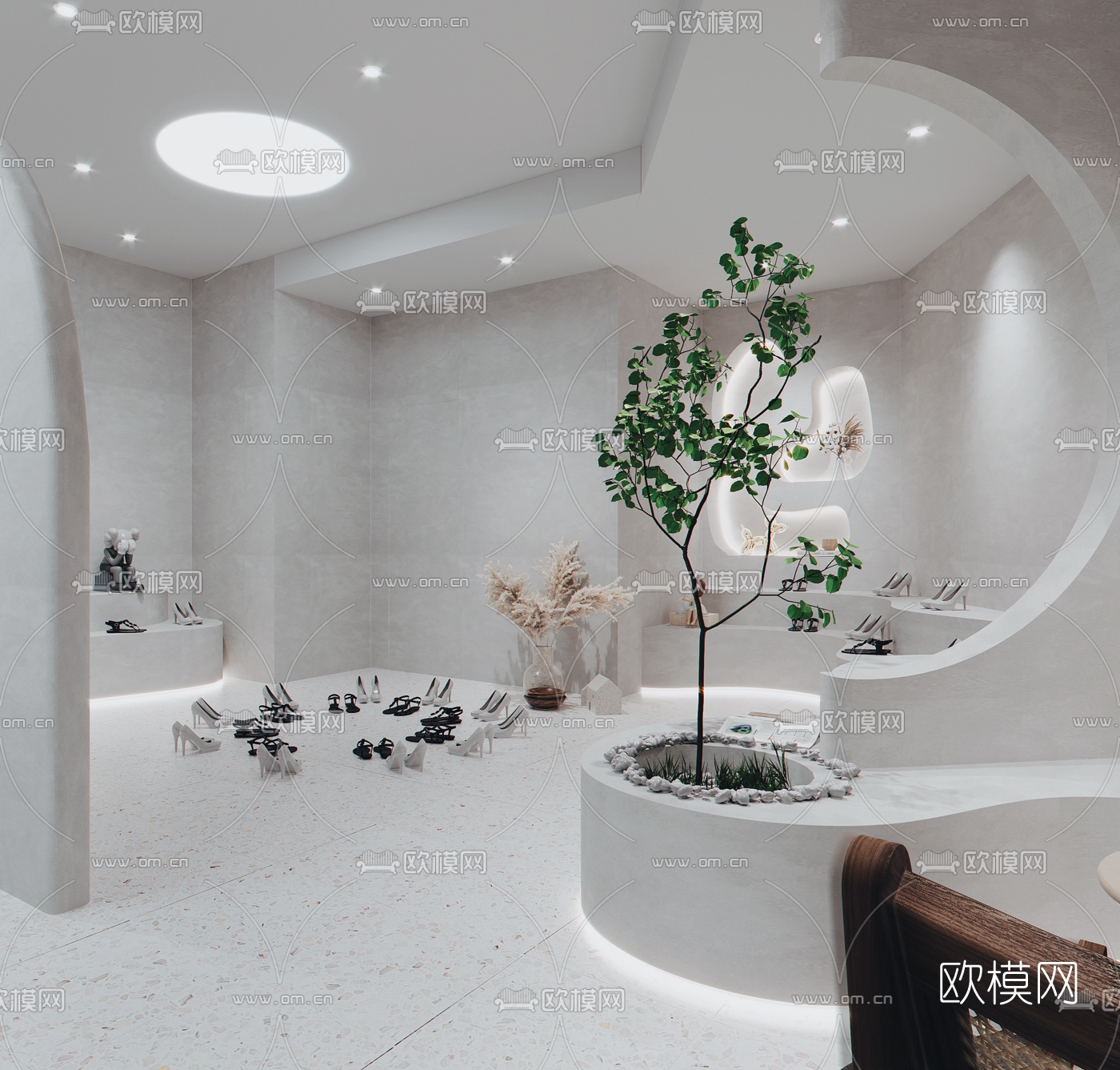 现代女鞋专卖店3d模型
