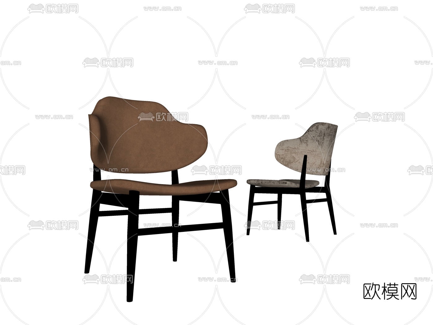 现代布艺单椅su模型下载