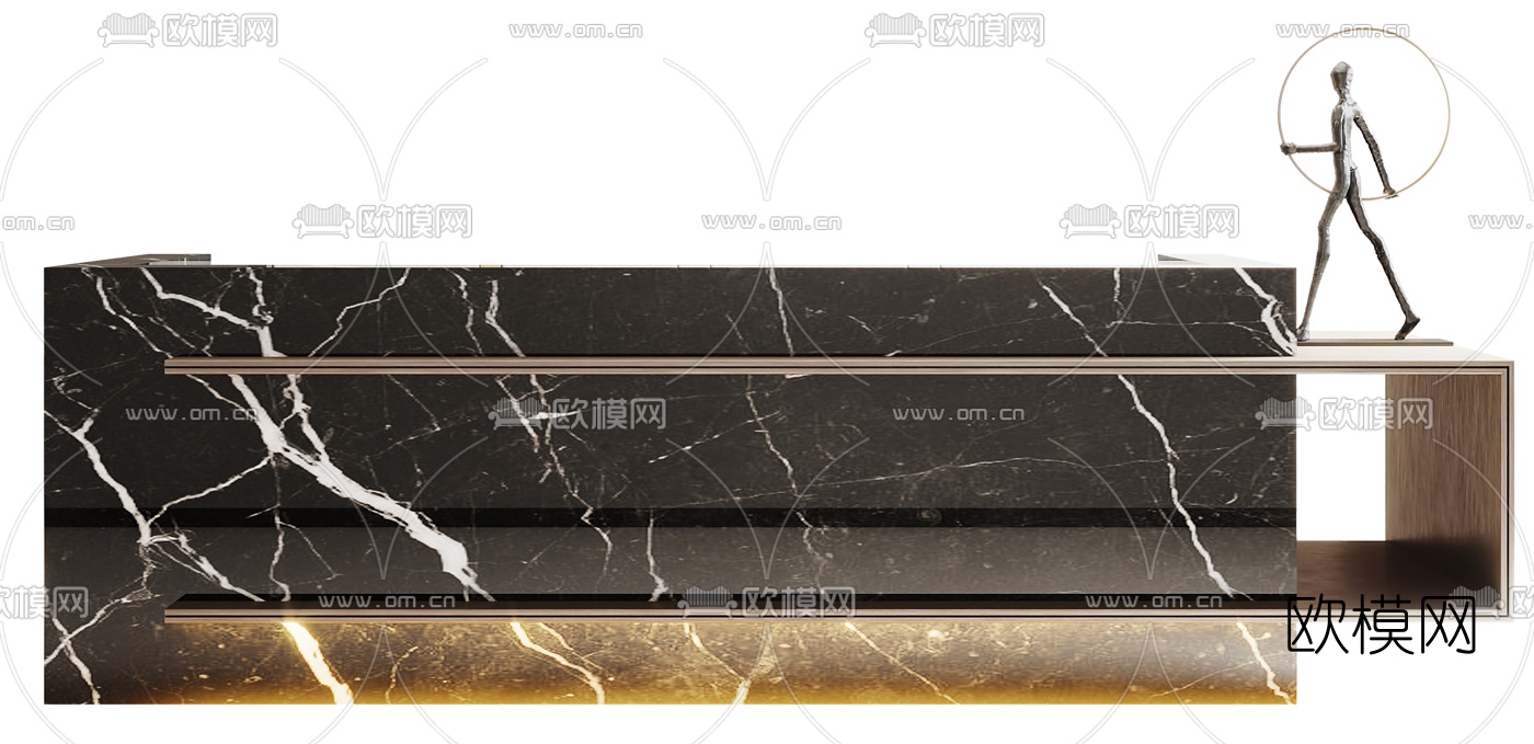 现代大理石接待台3d模型下载（渲染图3）
