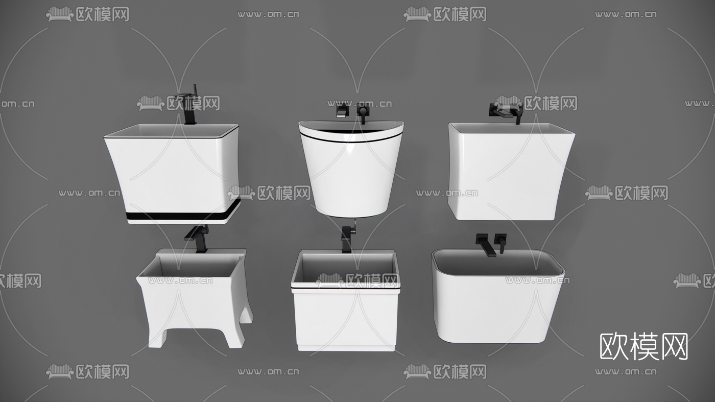 现代拖把池su模型下载（渲染图1）