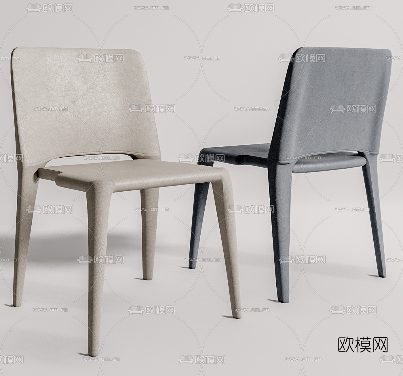 现代皮革单椅su模型下载（渲染图1）