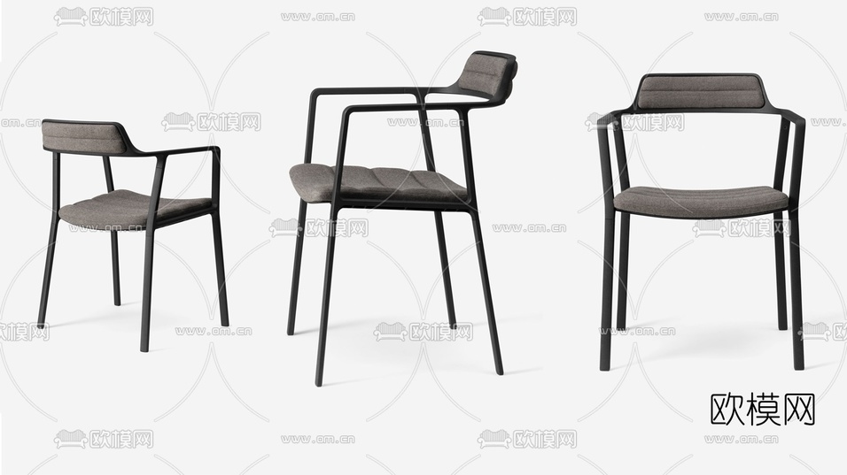 现代金属烤漆单椅3d模型下载