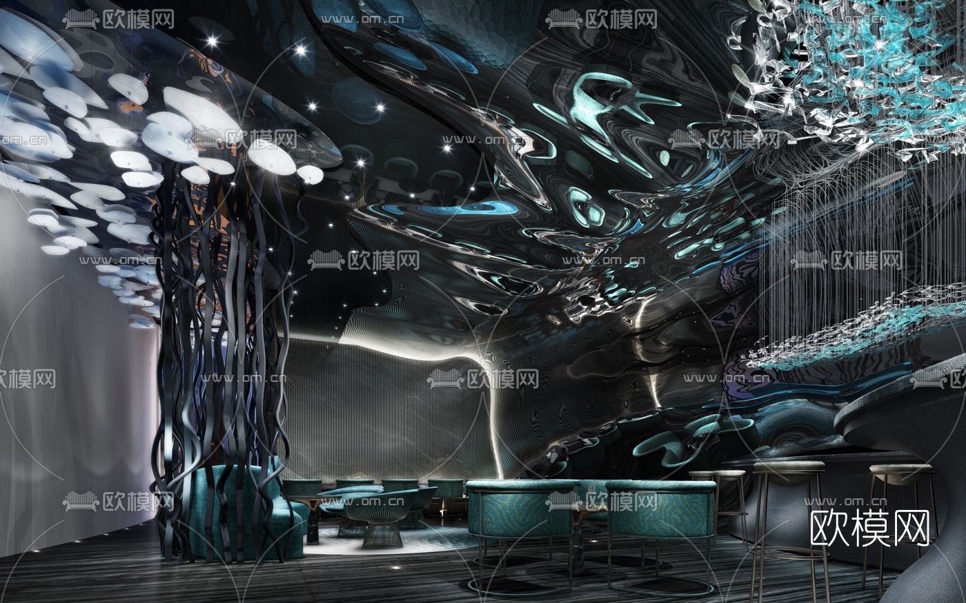 后现代酒吧3d模型