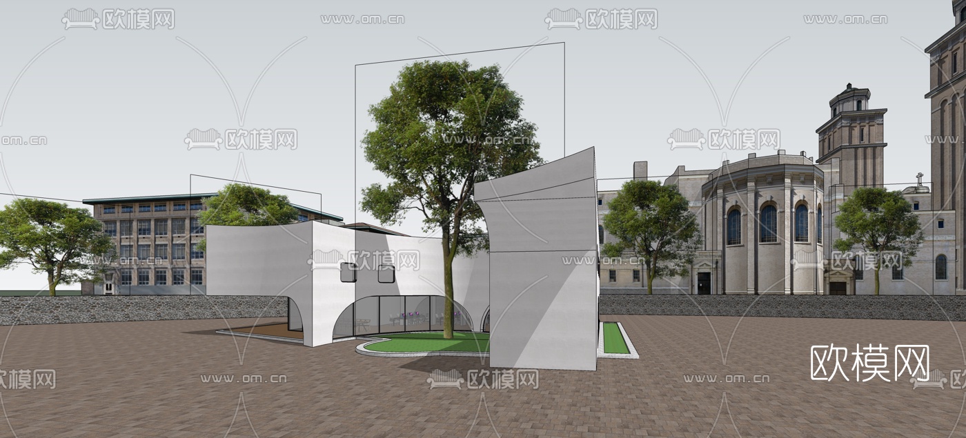 现代咖啡馆su模型下载（渲染图5）