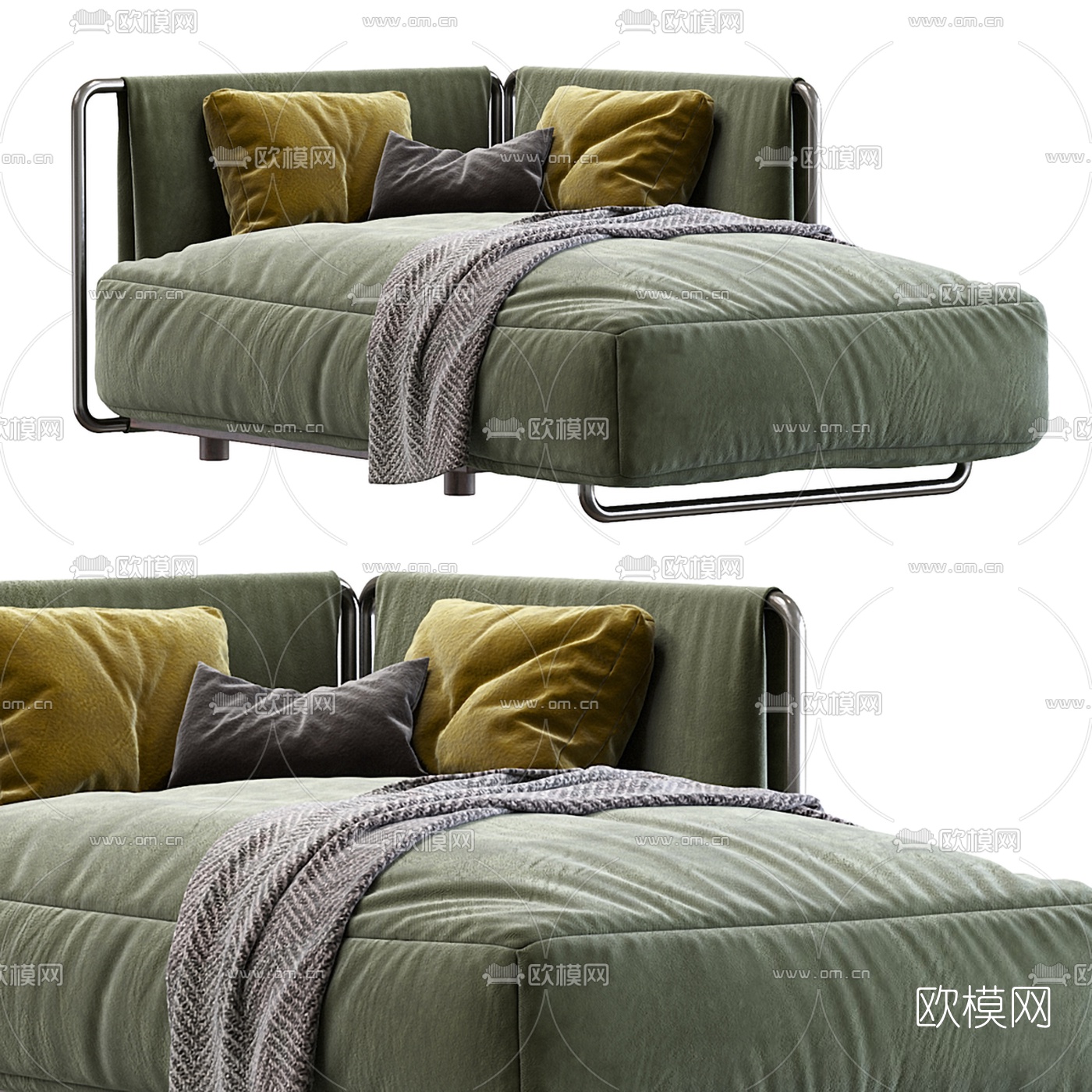 FLEXFORM 布艺贵妃椅3d模型下载（渲染图3）