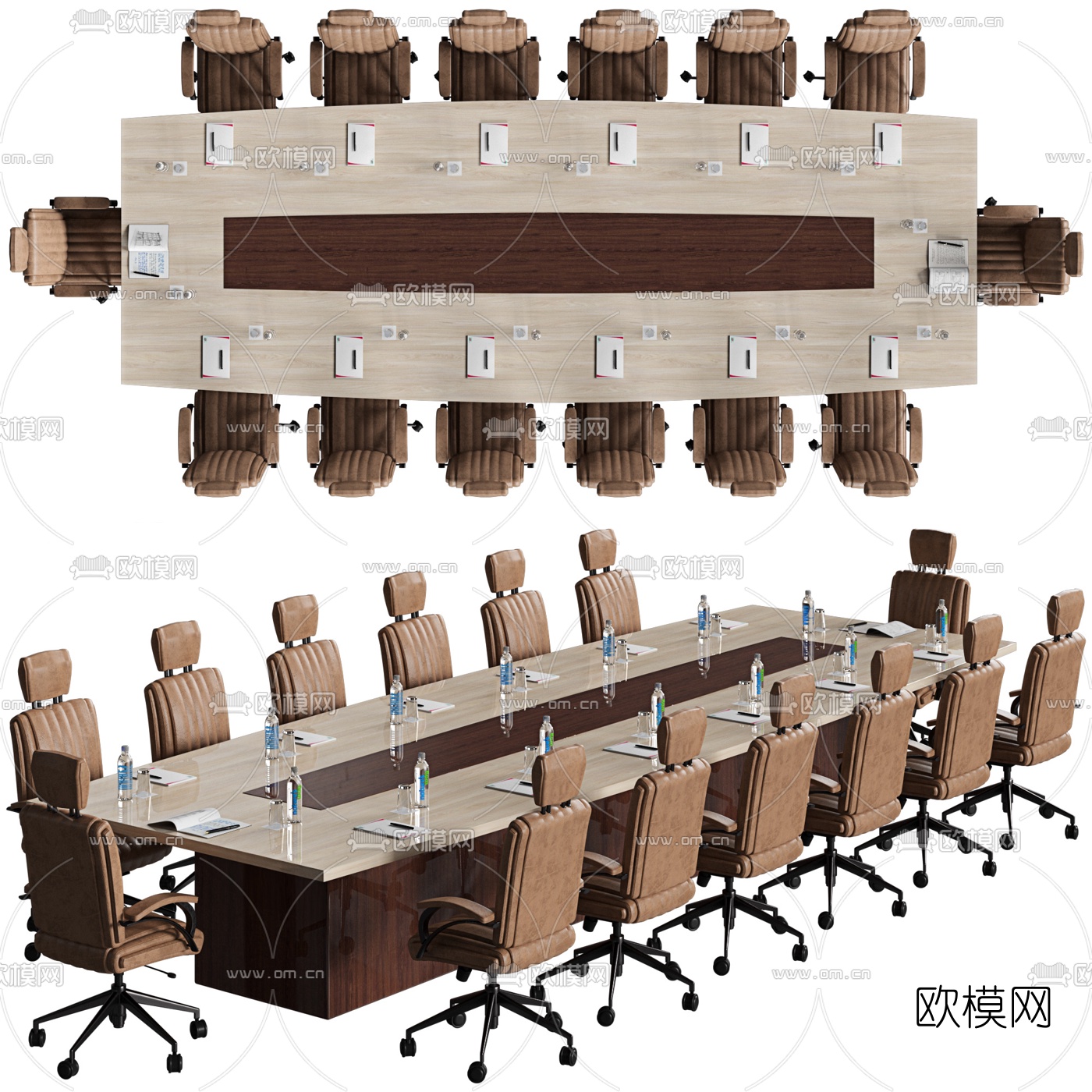 现代会议桌椅3d模型