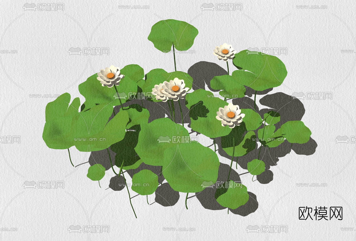 现代荷叶荷花su模型下载