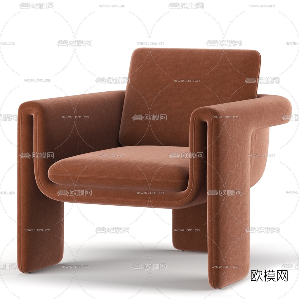 现代布艺休闲椅3d模型