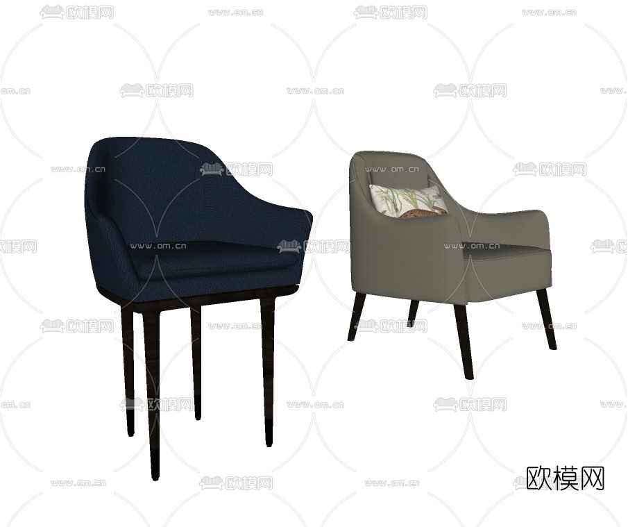 现代布艺休闲椅su模型下载