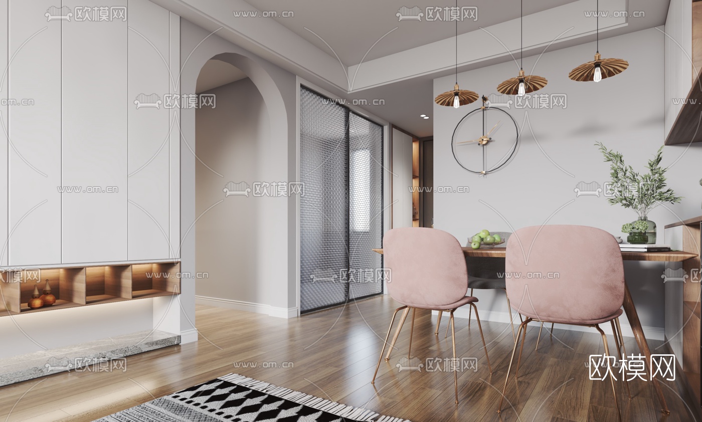 北欧公寓客厅餐厅3d模型