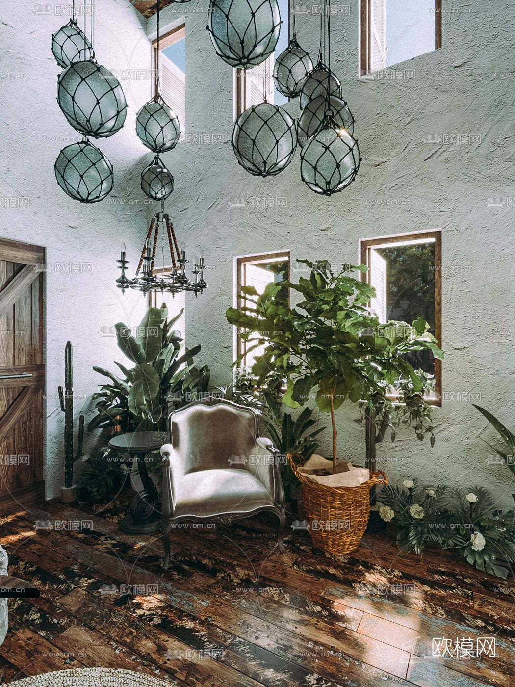 自然风咖啡厅3d模型下载（渲染图2）