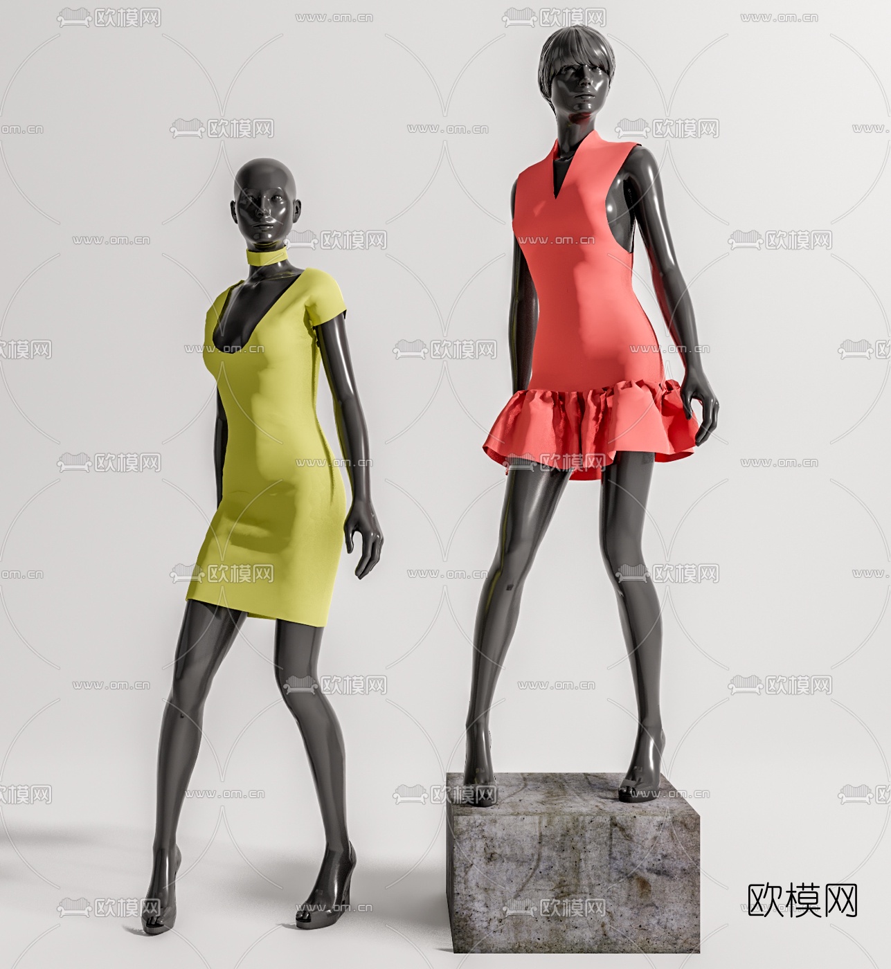 现代人物模特服装su模型