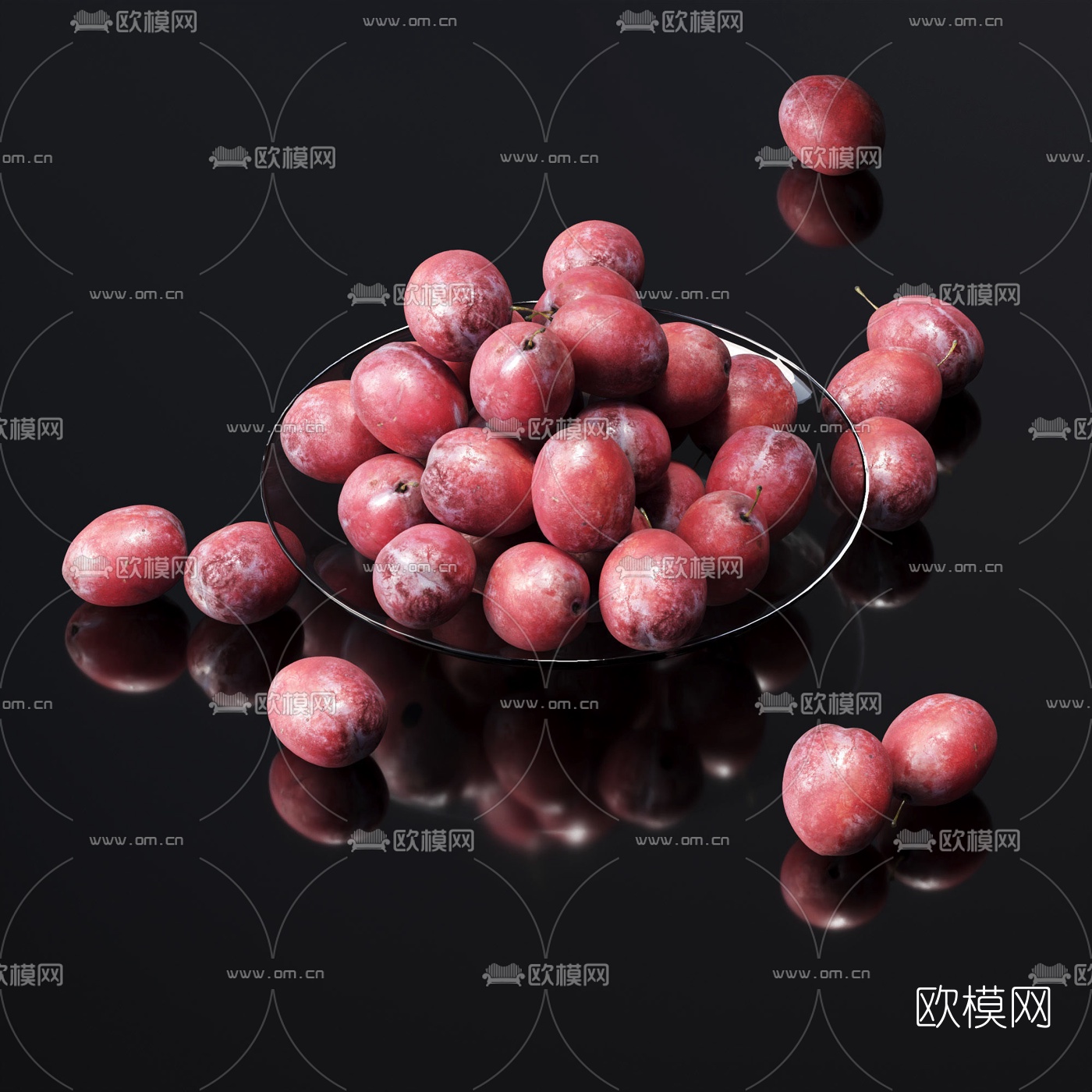 现代水果梅子3d模型