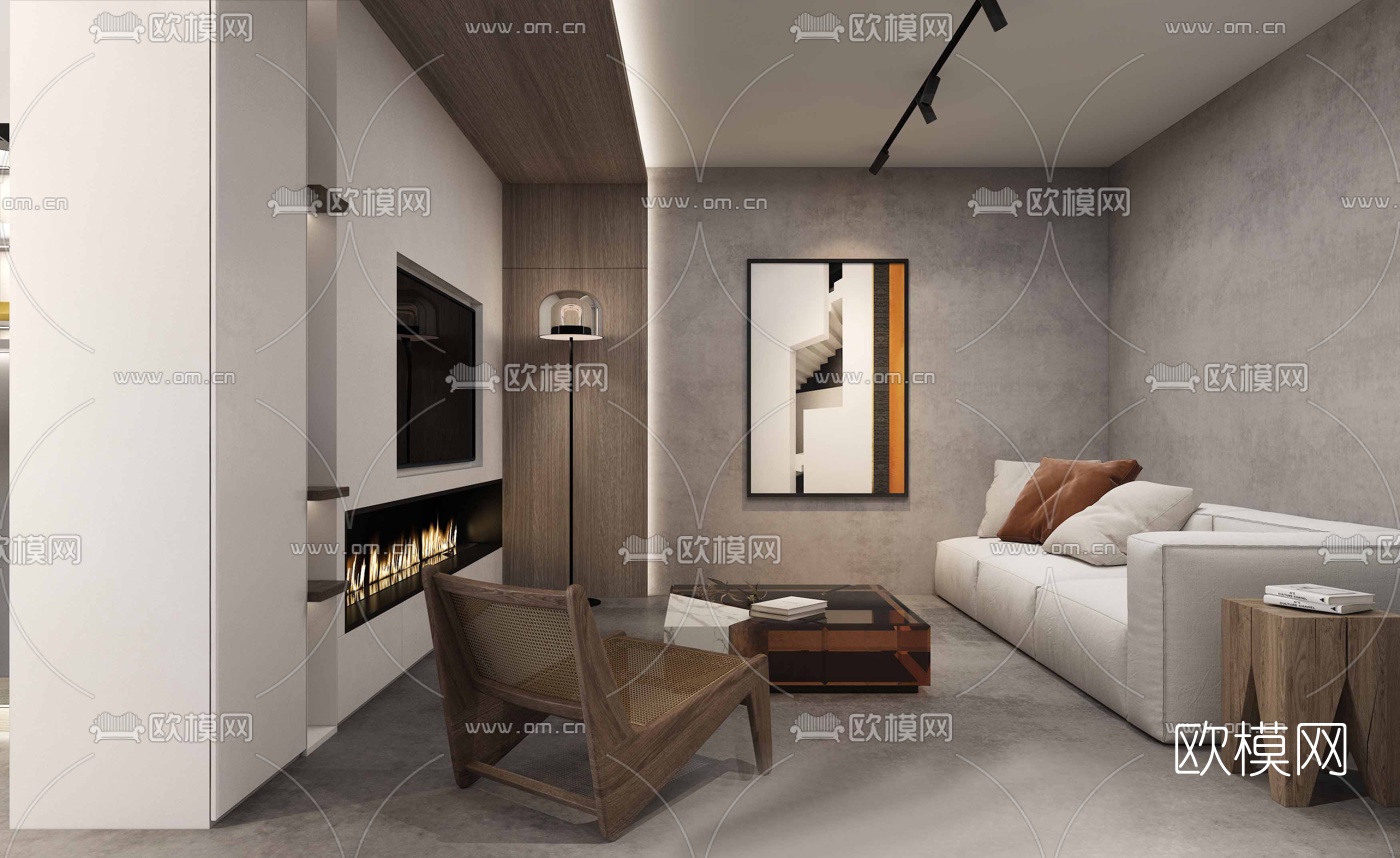 现代极简装饰公司3d模型下载（渲染图6）