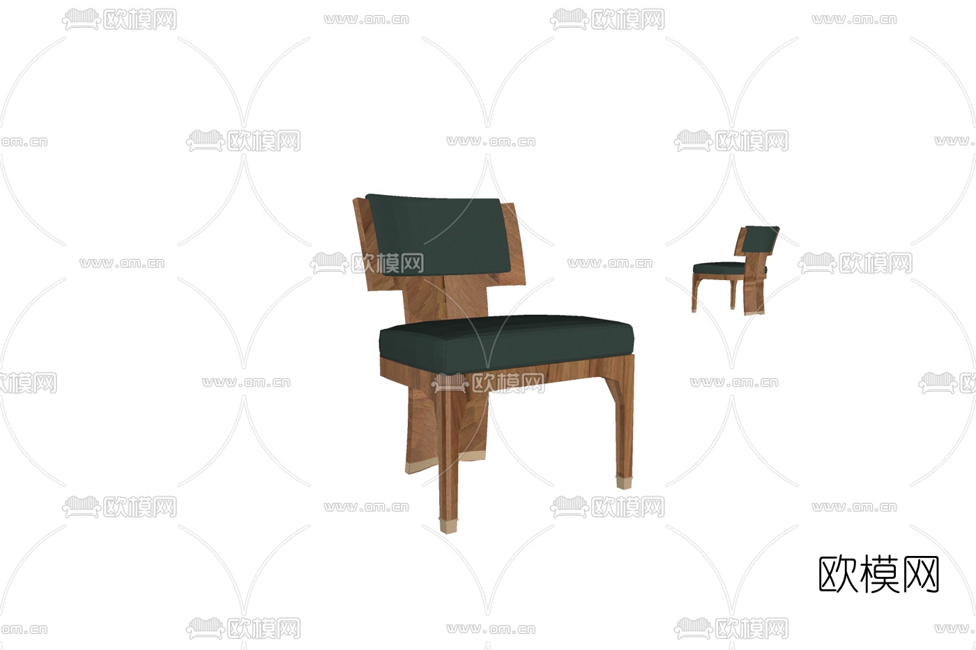 北欧原木单椅su模型下载