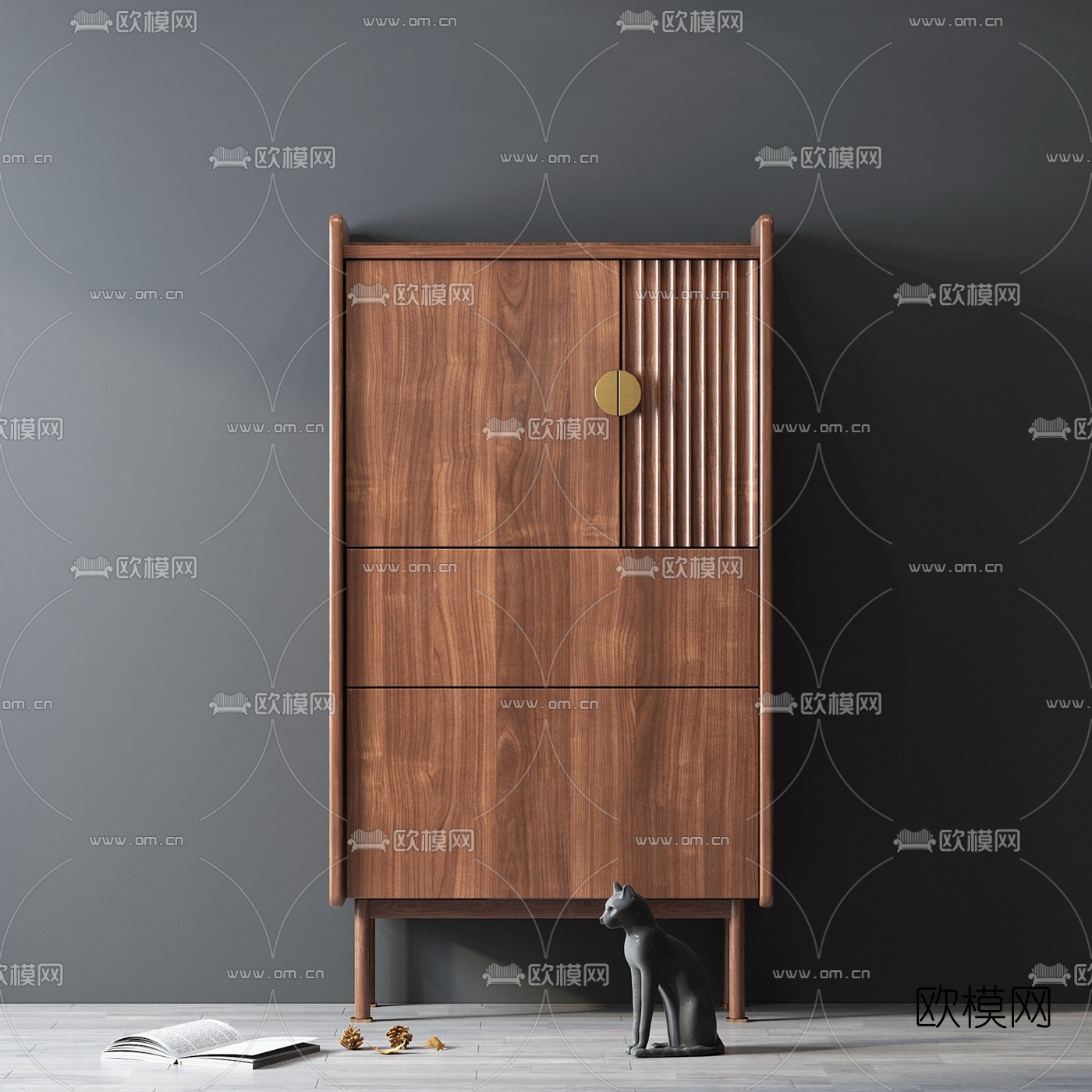 北欧简约衣柜3d模型下载（渲染图2）