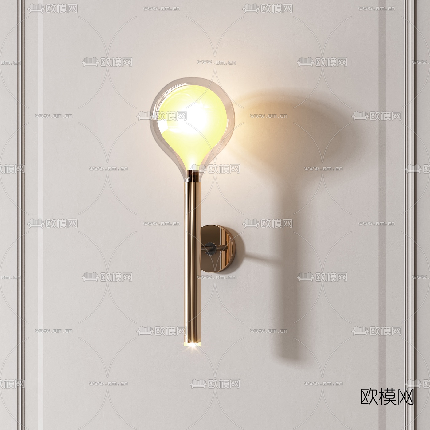 现代创意壁灯组合3d模型下载（渲染图2）