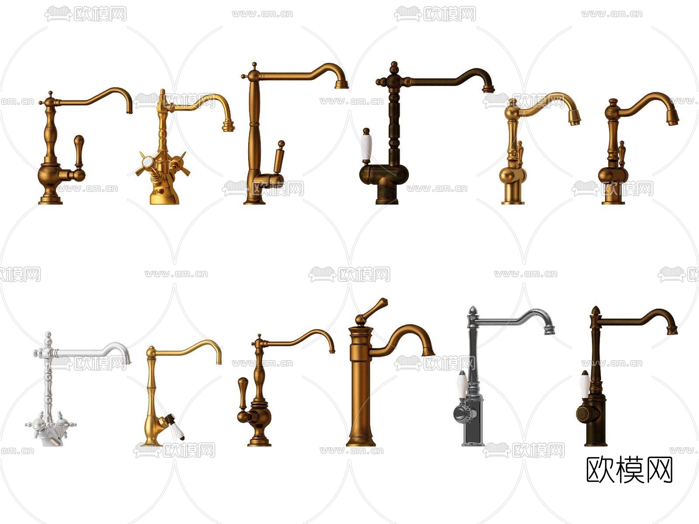 欧式金属水龙头3d模型下载