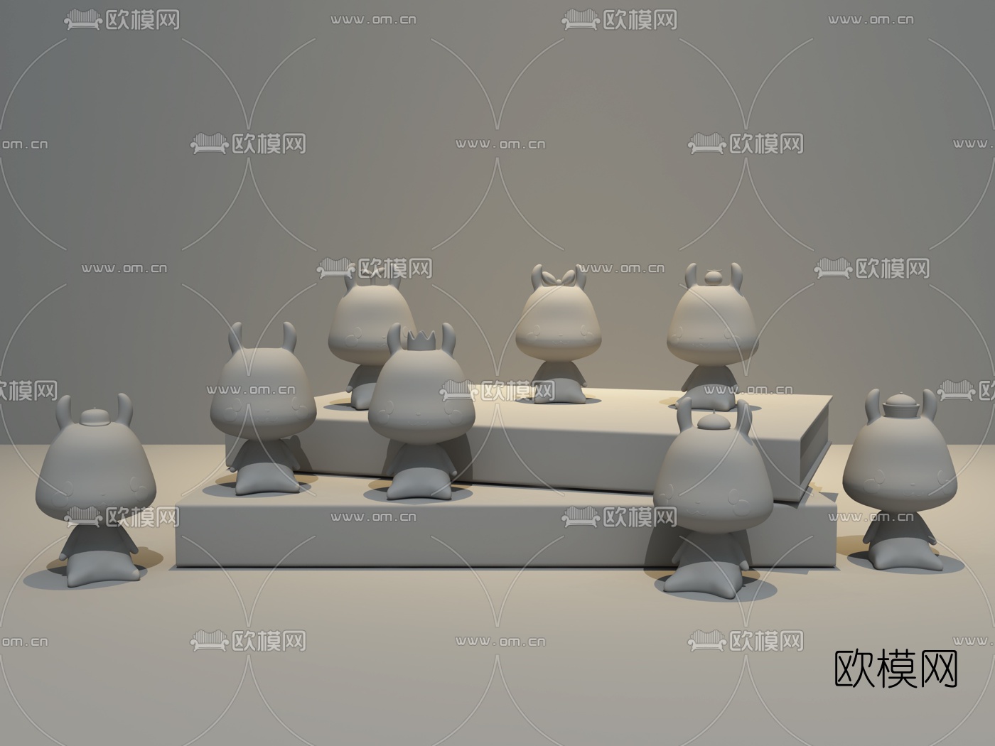 北欧小白兔公仔玩偶3d模型下载（渲染图3）