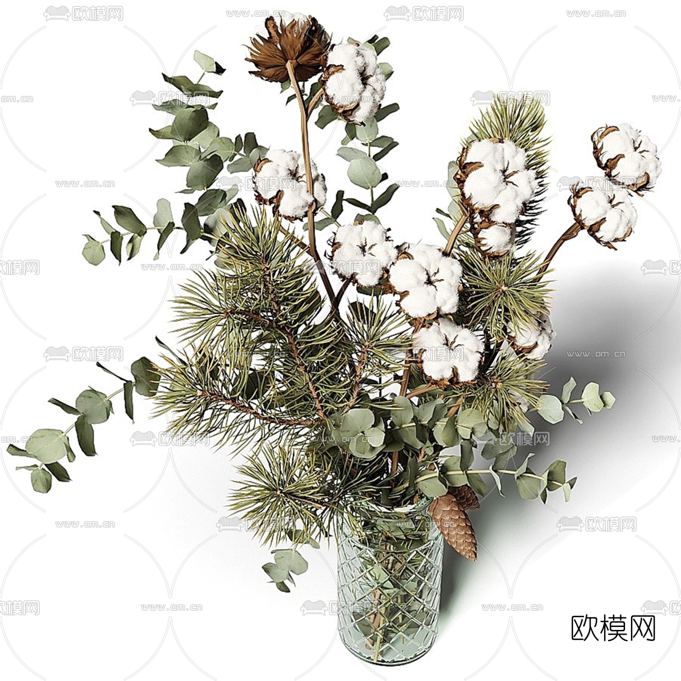 北欧树枝花瓶插花3d模型