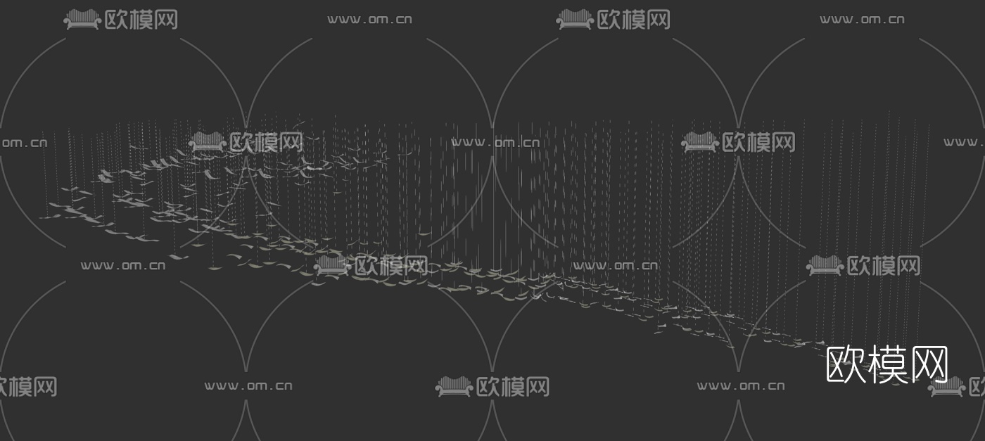 现代水晶装饰灯su模型下载（渲染图3）