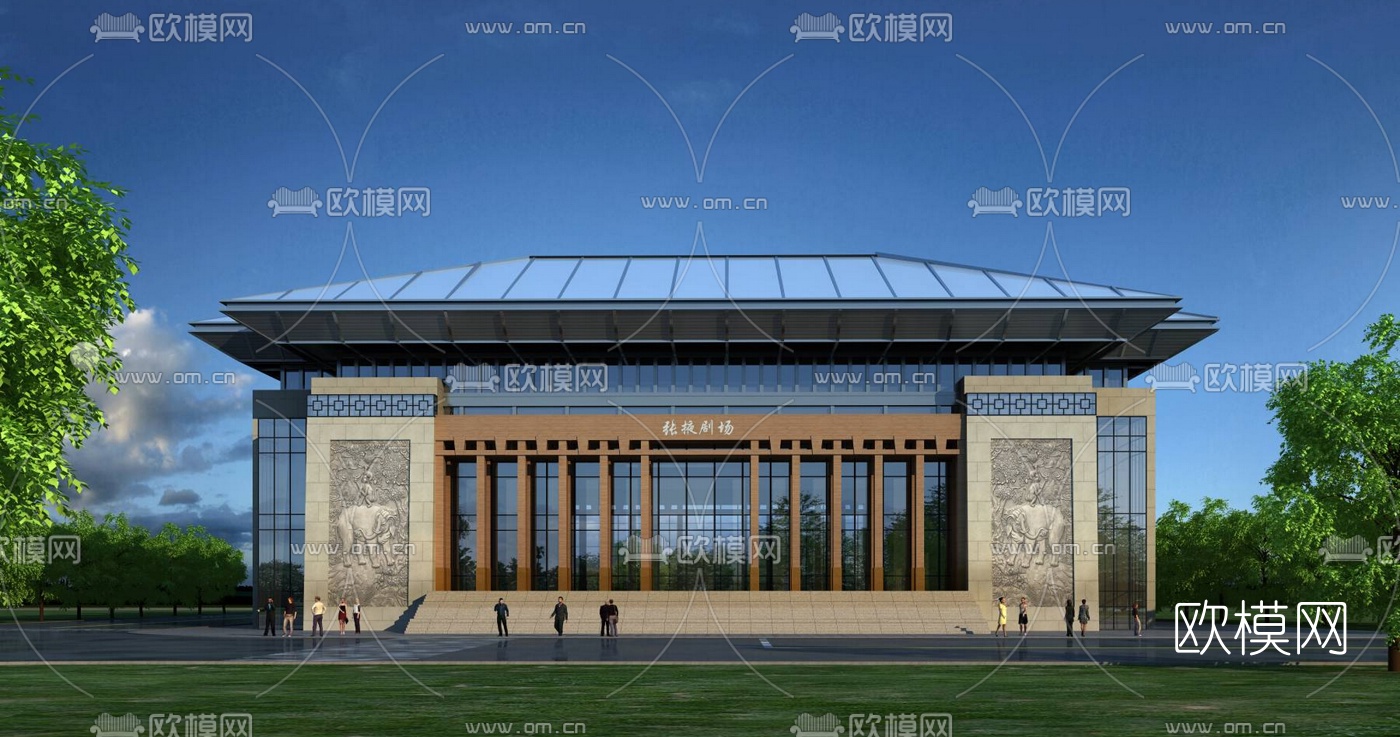 现代剧场影剧院su模型下载（渲染图3）