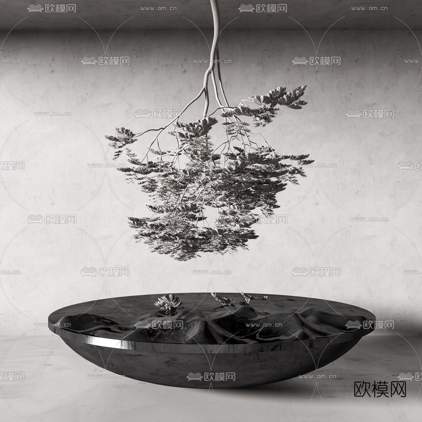 现代树枝艺术雕塑摆件3d模型