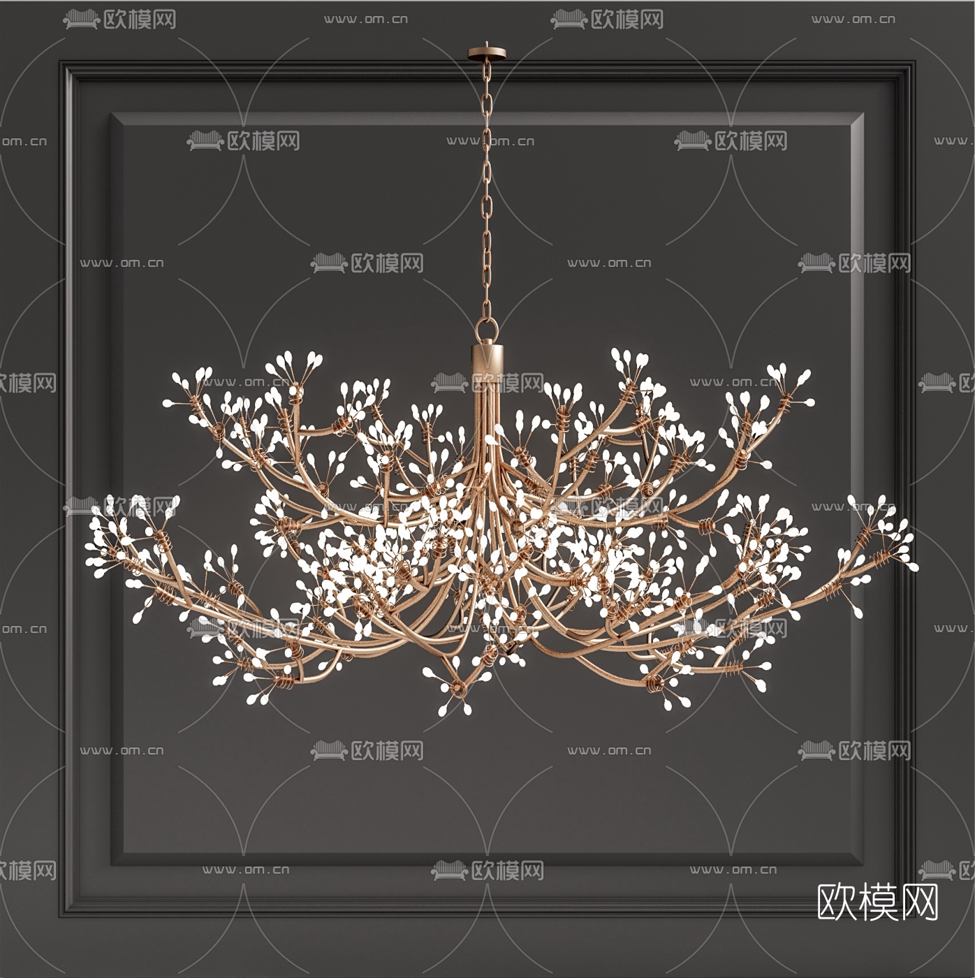 现代轻奢吊灯su模型