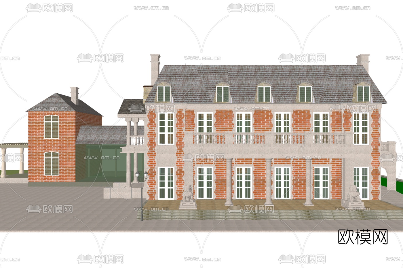 欧式酒店外观su模型下载