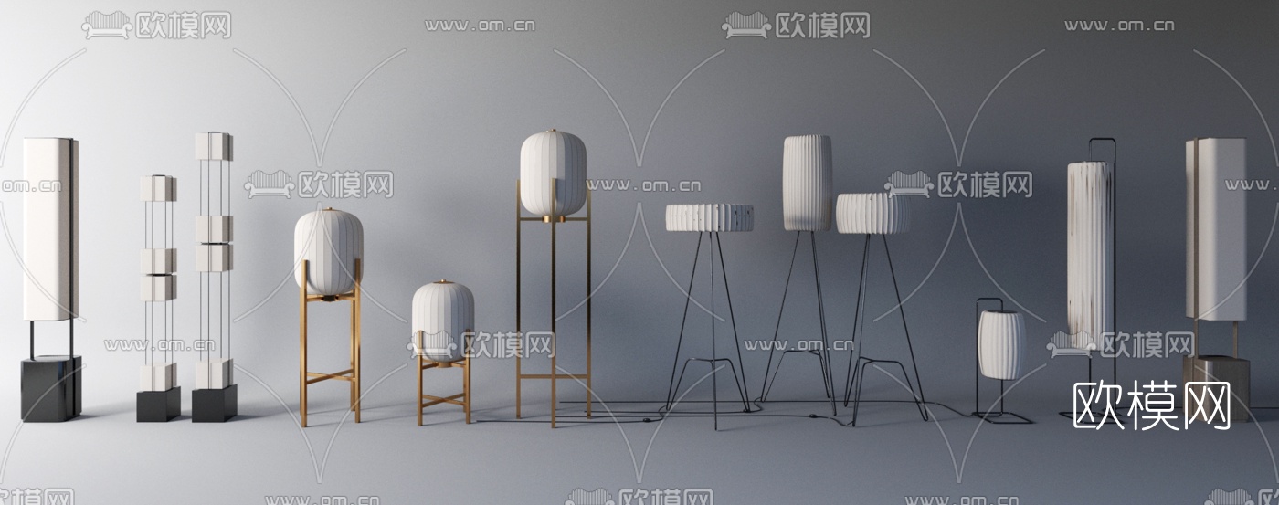 现代轻奢落地灯su模型下载