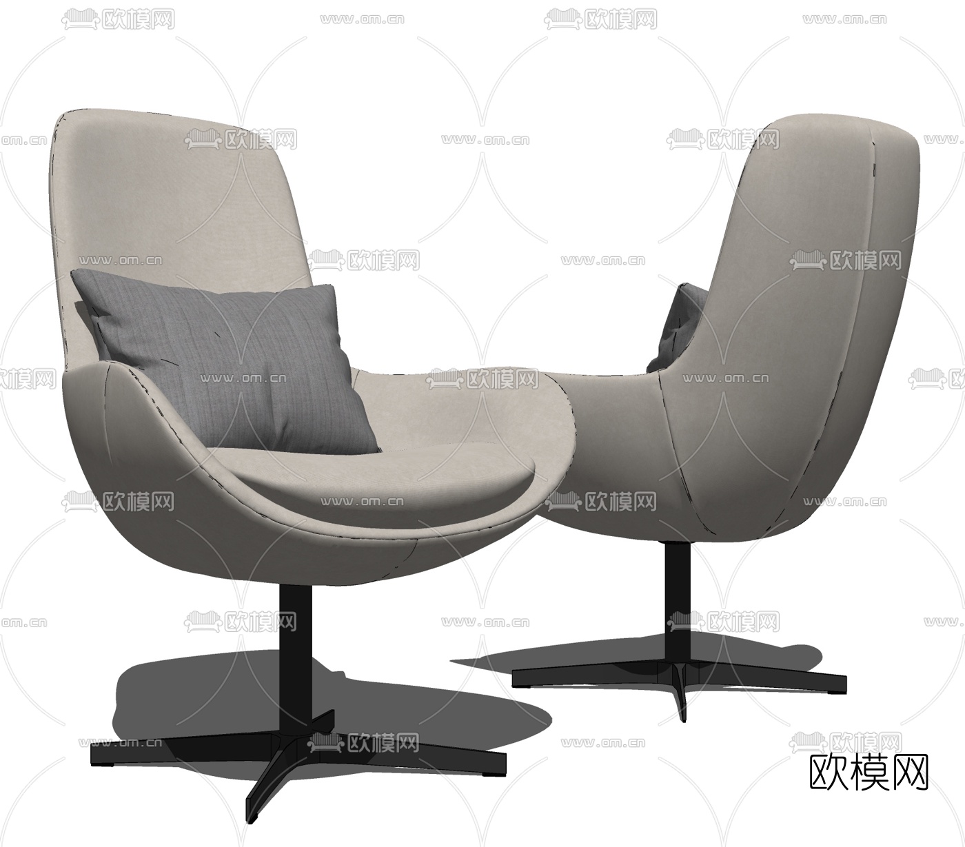 现代布艺休闲椅su模型
