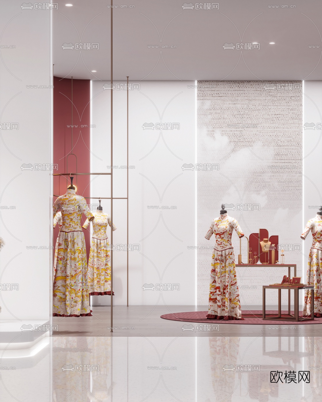 现代婚纱店3d模型