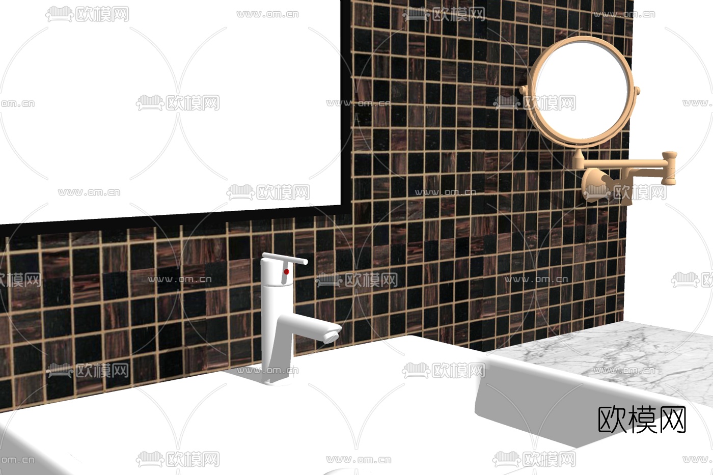 现代洗手台盘免费su模型下载