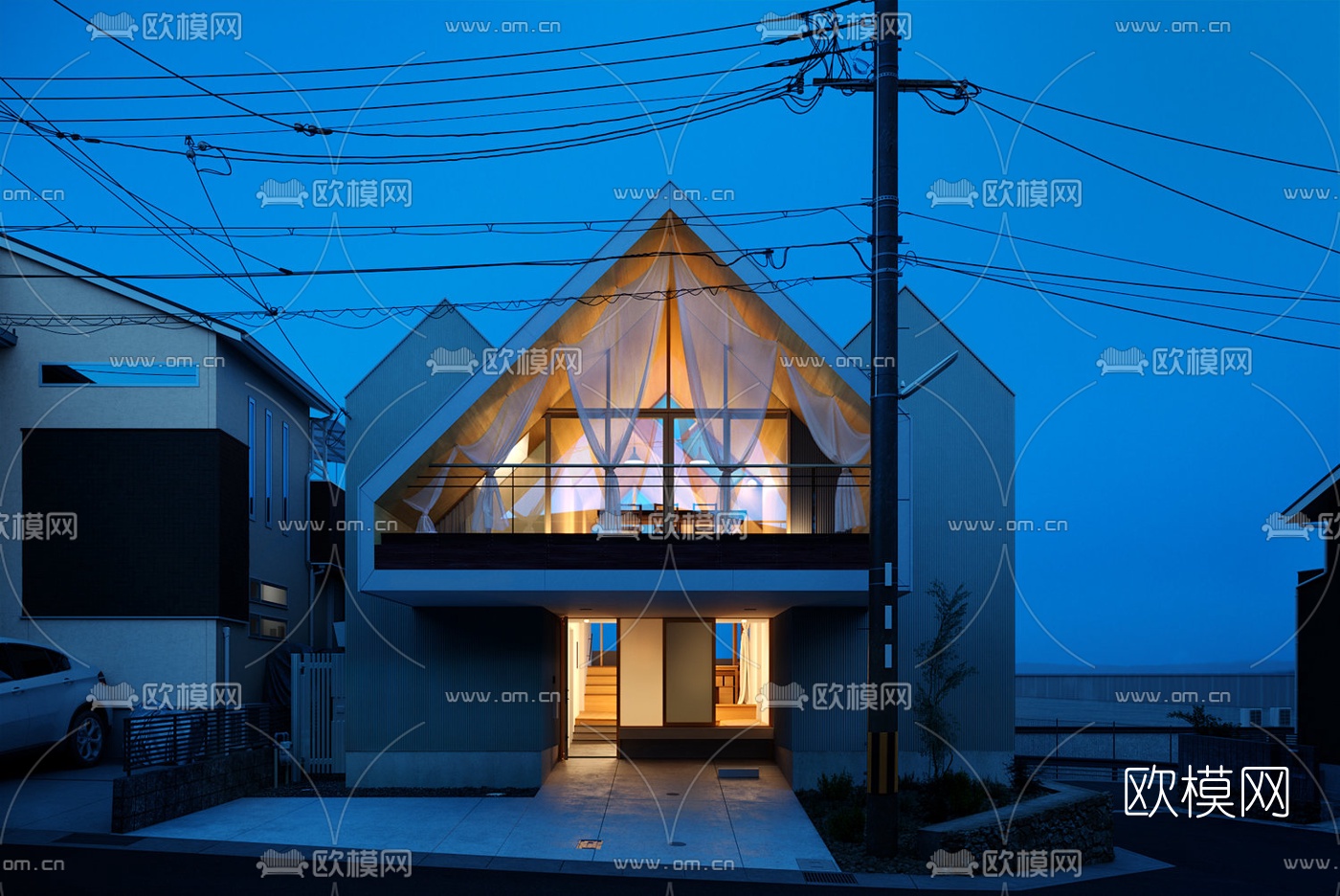 日式京都小屋建筑外观3d模型下载（渲染图2）