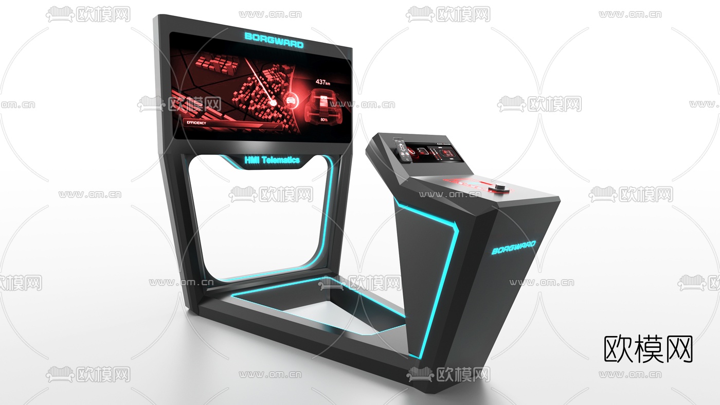 现代互动触摸屏3d模型下载（渲染图2）