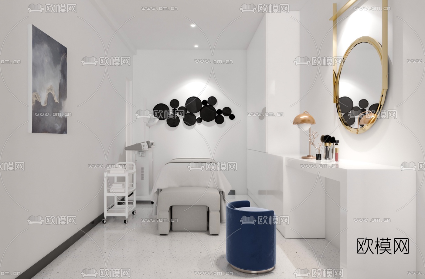 现代美容美甲店3d模型