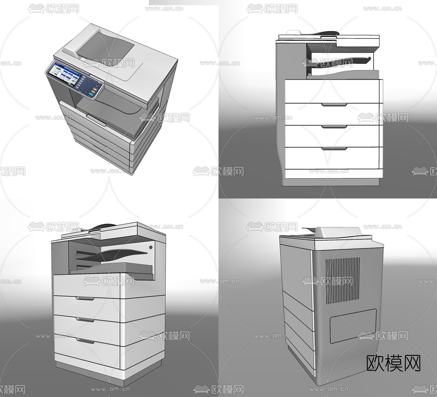 现代打印机复印机su模型