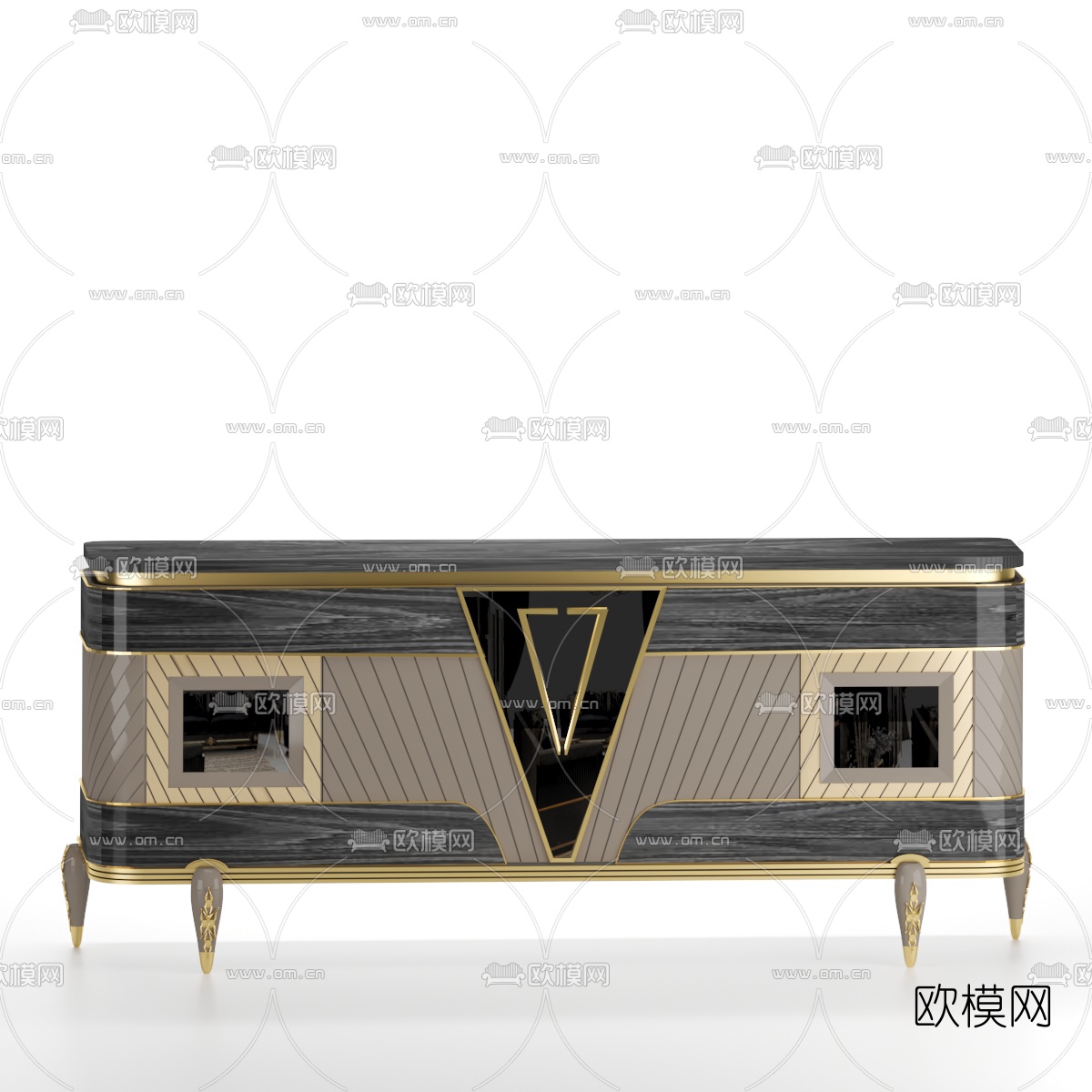 后现代轻奢电视柜免费3d模型