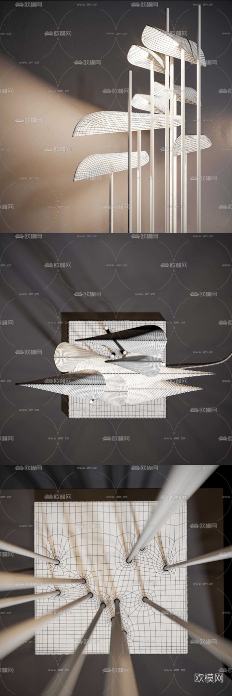 后现代金属落地灯3d模型