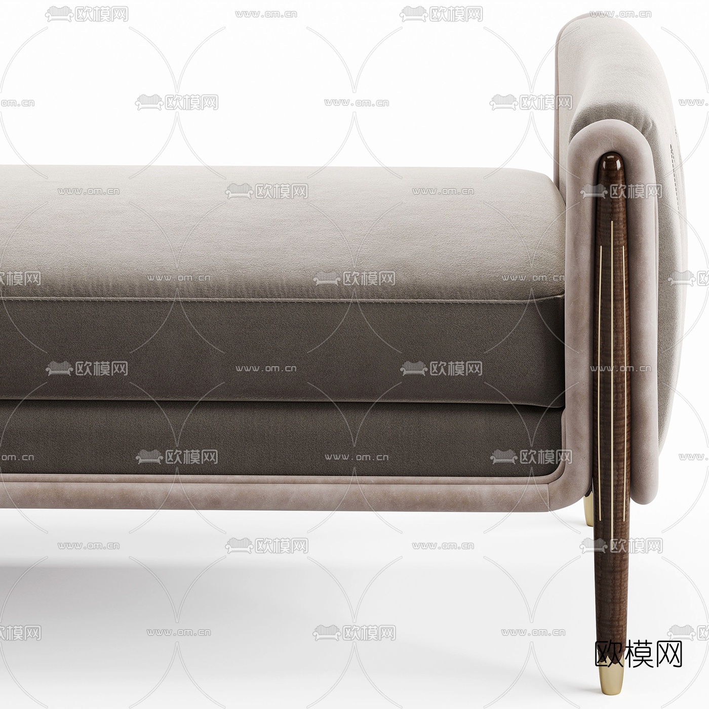 现代布艺床尾凳沙发凳3d模型下载（渲染图4）