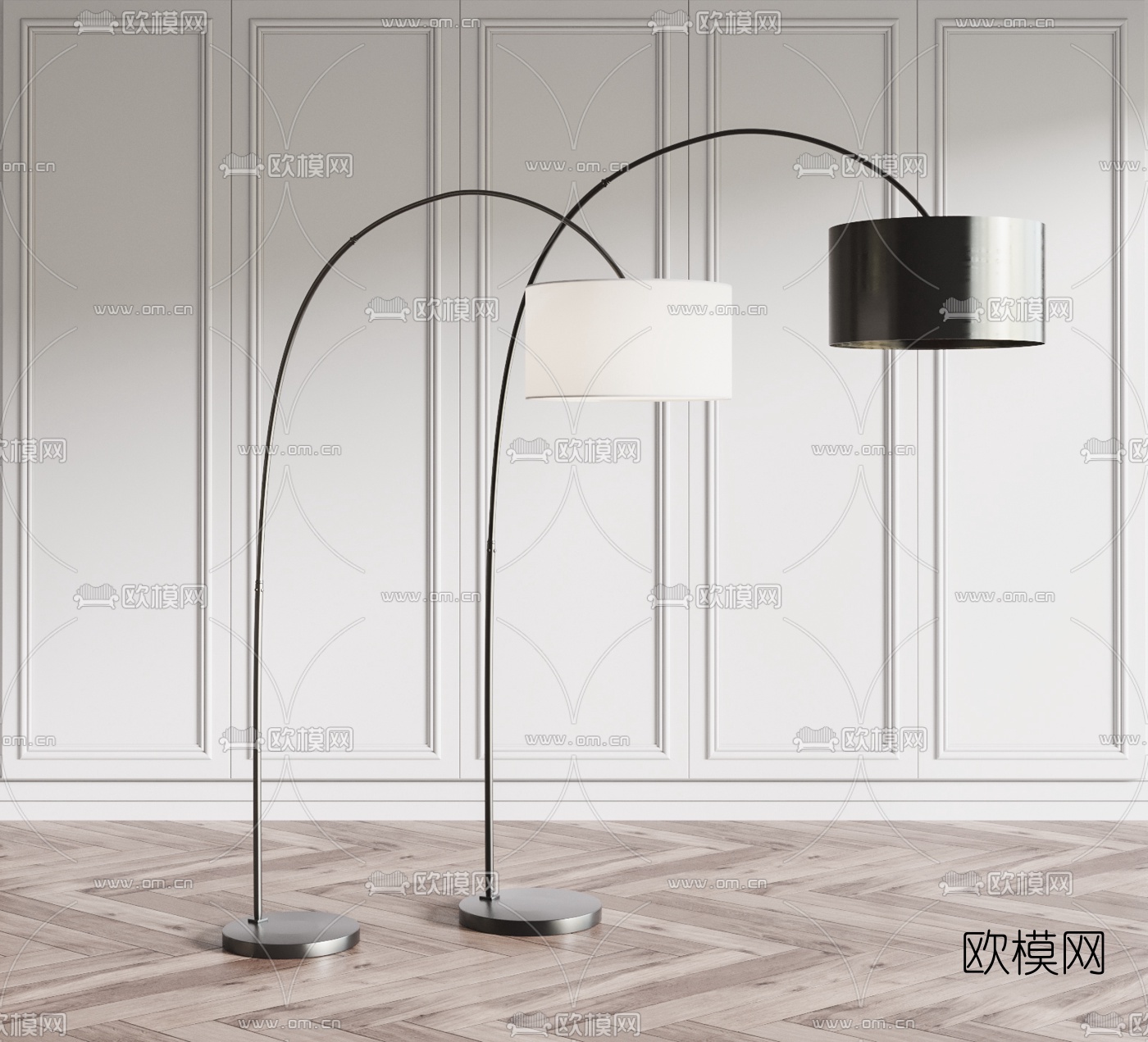 现代金属落地灯3d模型