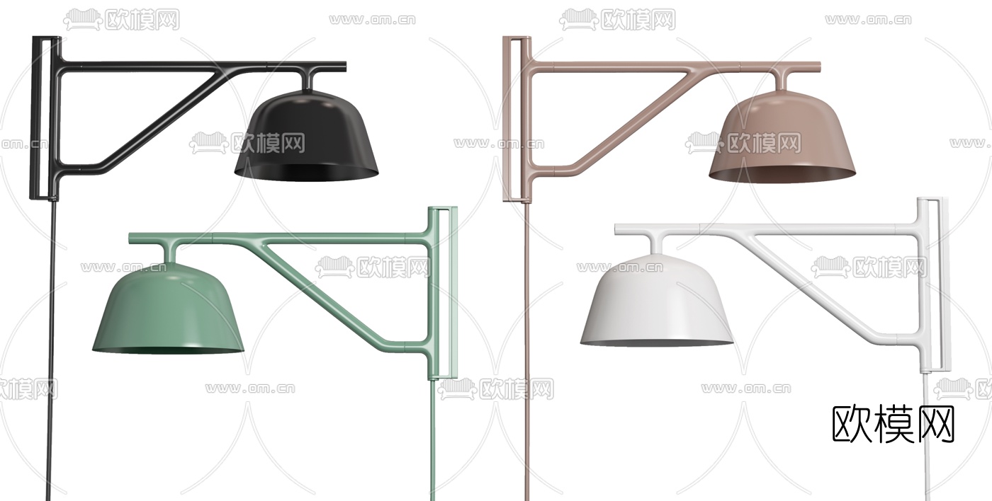 北欧简易马卡龙壁灯3d模型下载（渲染图1）